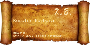 Kessler Barbara névjegykártya